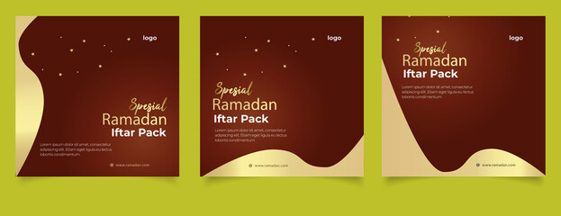 social media post Special ramadan iftar food menu instagram banner