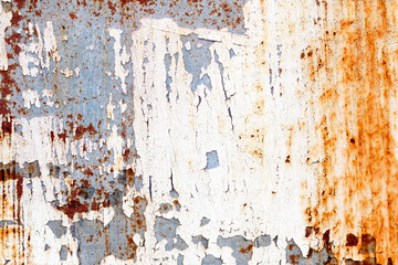 background of peeling paint and rusty old metal