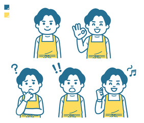 Apron male pose set
