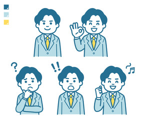 Pose set for men in suits