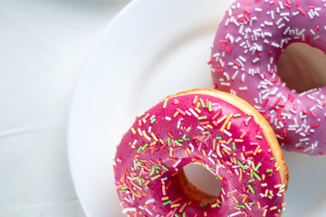 Doughnuts on a white plate