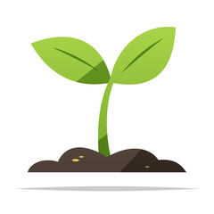 Plant sprout growing vector isolated illustration