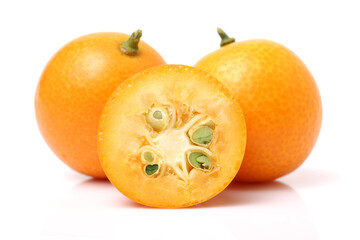 kumquat on white background