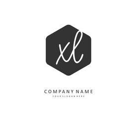 XL Initial letter handwriting and signature logo. A concept handwriting initial logo with template element.