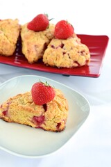 Freshly homemade baked strawberry scones