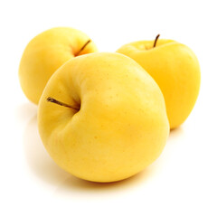 yellow apples isolated on white