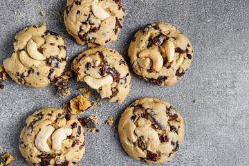 chocolate cookies on gray table