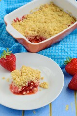 Strawberry Crumble. Dessert Summer Baking 
