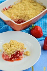 Strawberry Crumble. Dessert Summer Baking 