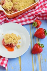 Strawberry Crumble. Dessert Summer Baking 