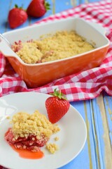Strawberry Crumble. Dessert Summer Baking 