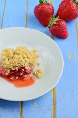 Strawberry Crumble. Dessert Summer Baking 