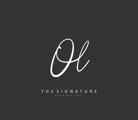 OL Initial letter handwriting and signature logo. A concept handwriting initial logo with template element.