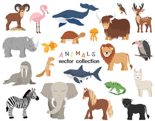 vector cute animals set 