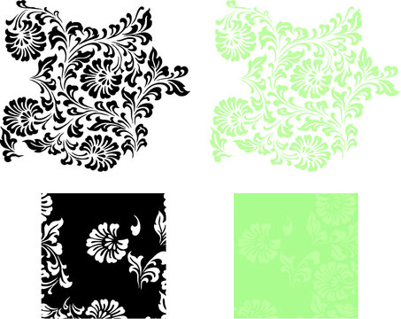 平安有職文様_宝相華（ほうそうげ）02_タイル