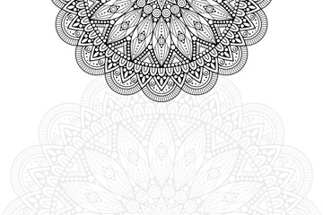Ethnic floral mandalas, doodle background circles