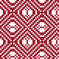 Red Christmas Fair Isle Seamless Pattern Background