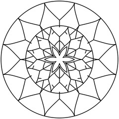 Simple Mandala Shape for Coloring. Vector Mandala. Floral. Flower. Oriental. Coloring Book Page. Outline.
