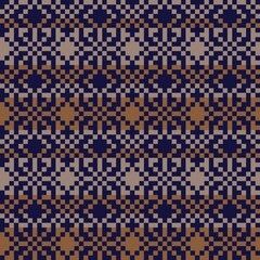 Brown Christmas Fair Isle Seamless Pattern Background