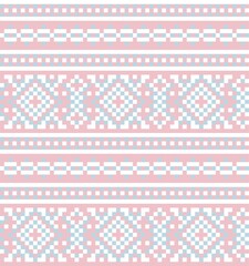 Pastel Christmas Fair Isle Seamless Pattern Background