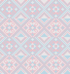 Pastel Christmas Fair Isle Seamless Pattern Background