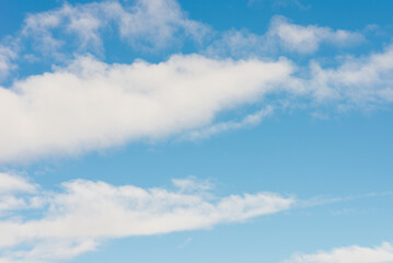 White clouds in blue sky.Winter clouds blue heaven background.