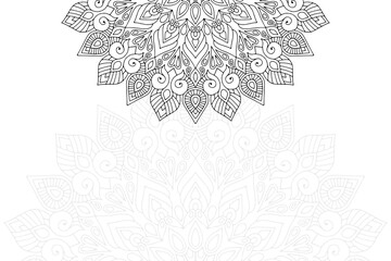 Ethnic floral mandalas, doodle background circles