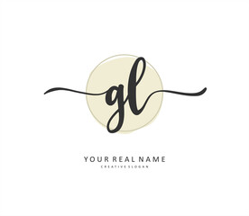 GL Initial letter handwriting and signature logo. A concept handwriting initial logo with template element. © FAAZT_Creative