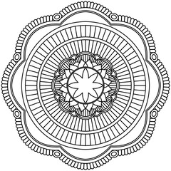 Beautiful Mandala Shape for Coloring. Vector Mandala. Christmas. Oriental. Book Page. Lines
