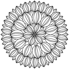 Beautiful Mandala Shape for Coloring. Vector Mandala. Christmas. Oriental. Book Page. Lines
