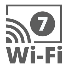 Wi-Fi 7 Generation button sign illustration