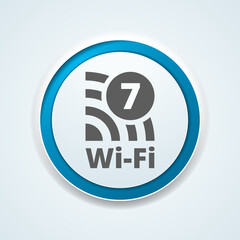 Wi-Fi 7 Generation button sign illustration