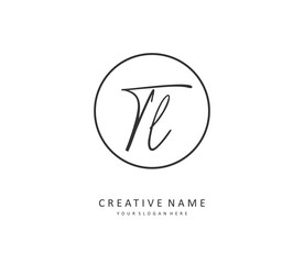 TL Initial letter handwriting and signature logo. A concept handwriting initial logo with template element.