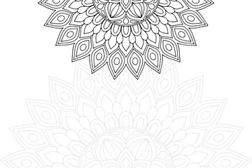 Ethnic floral mandalas, doodle background circles