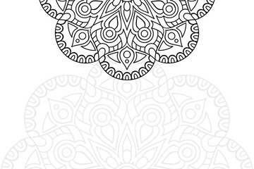 Ethnic floral mandalas, doodle background circles