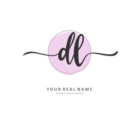 Obraz premium DL Initial letter handwriting and signature logo. A concept handwriting initial logo with template element.