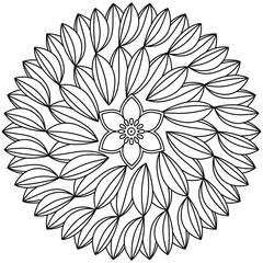 Simple Mandala Shape for Coloring. Vector Mandala. Circular. Flower. Oriental. Coloring Book Page. Outline.
