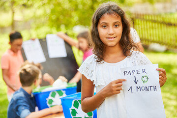 Girls and friends at a recycling campaign