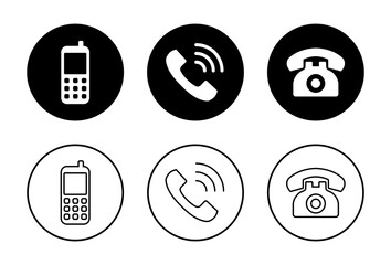 Phone icon set. Call icon vector. telephone symbol