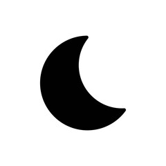 Moon linear icon all black. Isolated illustration on white background. Trendy flat style nighn symbol. Sleep concept. For app, web, ui, ux. Warm screen concept. Vector EPS 10