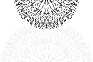 Ethnic floral mandalas, doodle background circles