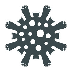 Coronavirus 2019-nCoV. Corona virus icon. Gray on white isolated background. China Pathogenic Respiratory Infection (Asian Flu Outbreak). flu pandemic. virion Corona virus. Vector