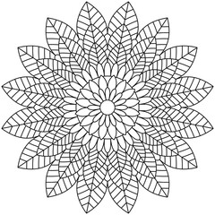 Beautiful Mandala Shape for Coloring. Vector Mandala. Oriental. Book Page. Lines
