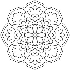 Beautiful Mandala Shape for Coloring. Vector Mandala. Oriental. Book Page. Lines
