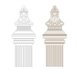 ANCIENT ROMAN AND HISTORICAL CLASSIC DECORATIONS GOTHIC COLUMNS AND FRIEZES IN ANCIENT VENICE STYLE