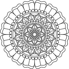 Beautiful Mandala Shape for Coloring. Vector Mandala. Oriental. Book Page. Lines
