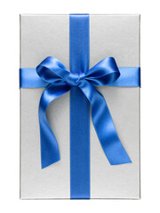 Geschenkbox mit blauer Schleife