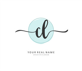 Obraz premium CL Initial letter handwriting and signature logo. A concept handwriting initial logo with template element.