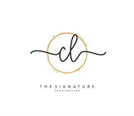 Obraz premium CL Initial letter handwriting and signature logo. A concept handwriting initial logo with template element.