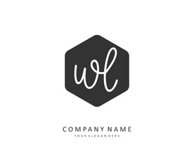 WL Initial letter handwriting and signature logo. A concept handwriting initial logo with template element.